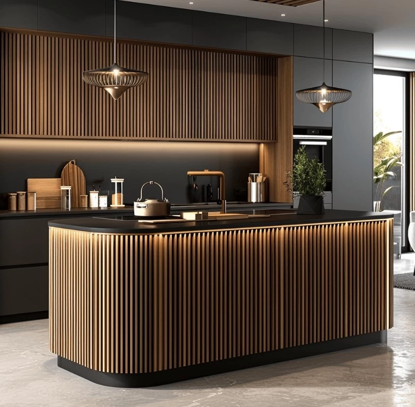 Mẫu đảo bếp sang trọng dạng quầy bar