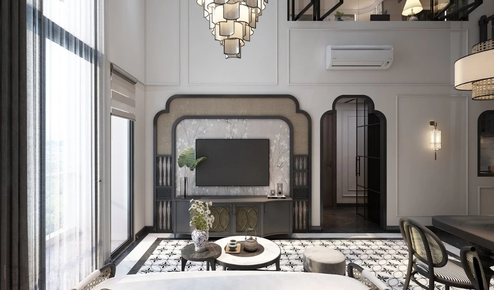 Vách tivi đậm chất Indochine