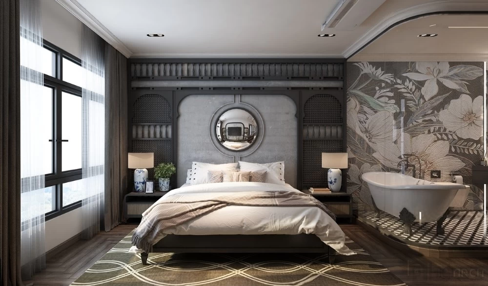 Không gian phòng ngủ master rộng rãi của căn hộ Duplex Opera Residence