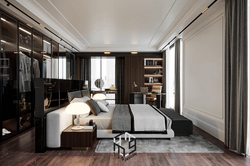 Không gian phòng ngủ hiện đại, tiện nghi của căn hộ Penthouse Diamond Island