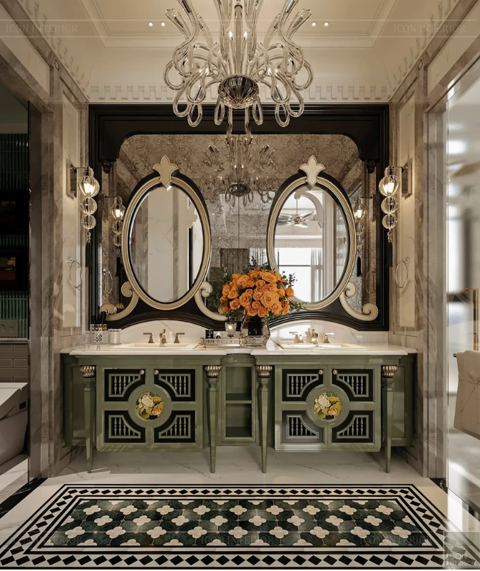 Khu vực lavabo sang trọng, xa hoa