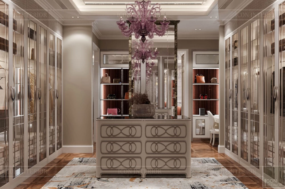 Không gian phòng thay đồ rộng rãi, cao cấp cho căn hộ Penthouse Sunrise City