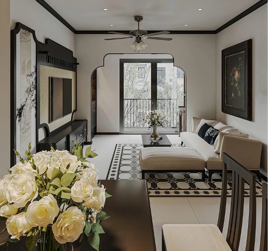 Căn hộ Indochine lấy tông màu trắng làm chủ đạo