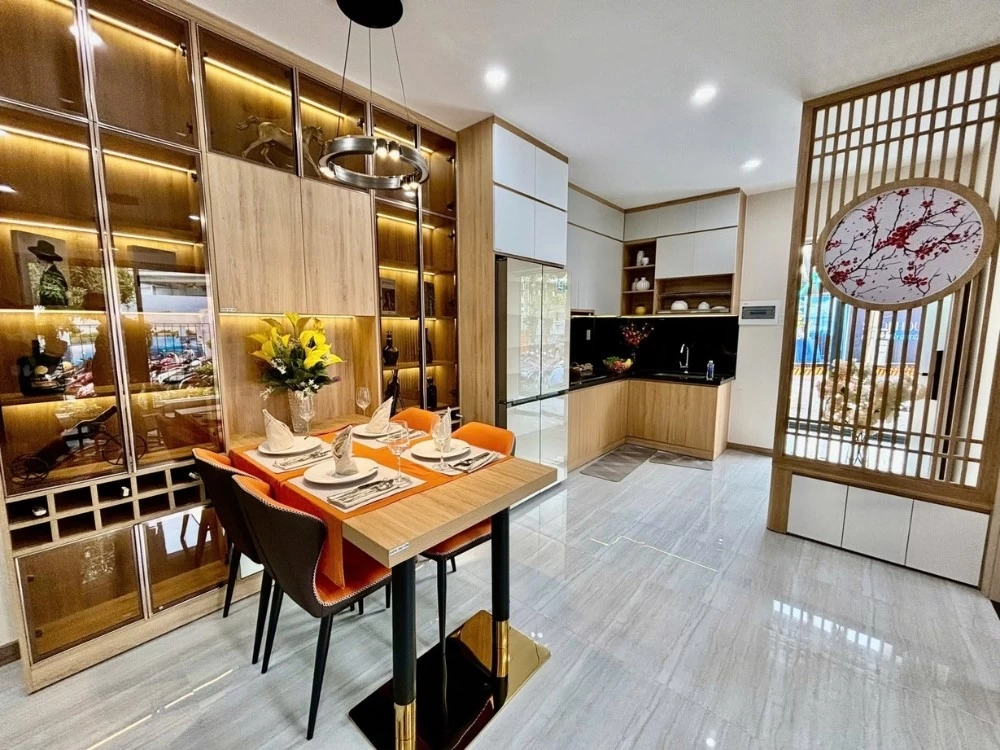 Mẫu thiết kế khu vực bàn ăn cho căn hộ phong cách Nhật Bản hiện đại