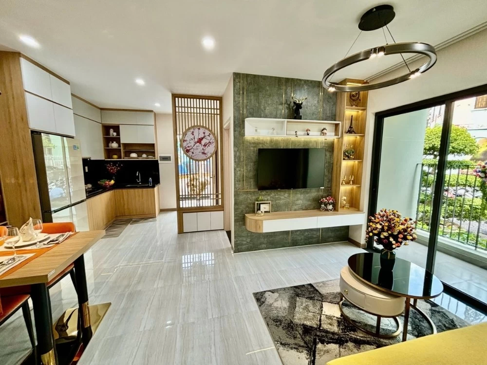 Mẫu thiết kế phòng khách cho căn hộ chung cư phong cách Nhật Bản hiện đại