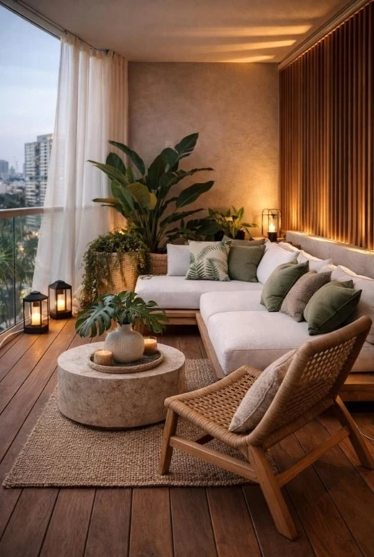 Mẫu thiết kế không gian logia phù hợp với phong cách Tropical, Scandinavian 