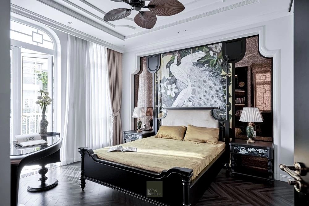 Mẫu phòng ngủ phụ cho nhà phố Indochine rộng 119m2
