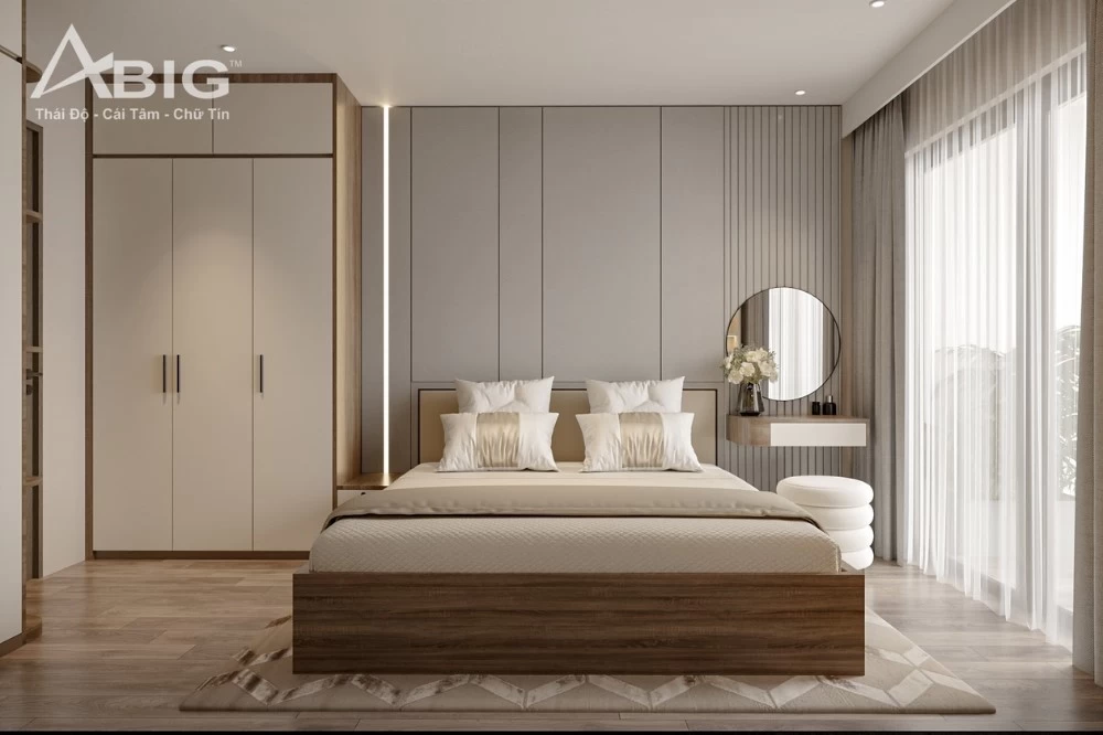 Mẫu phòng ngủ master tối giản, hiện đại do đơn vị ABIG Interior thiết kế