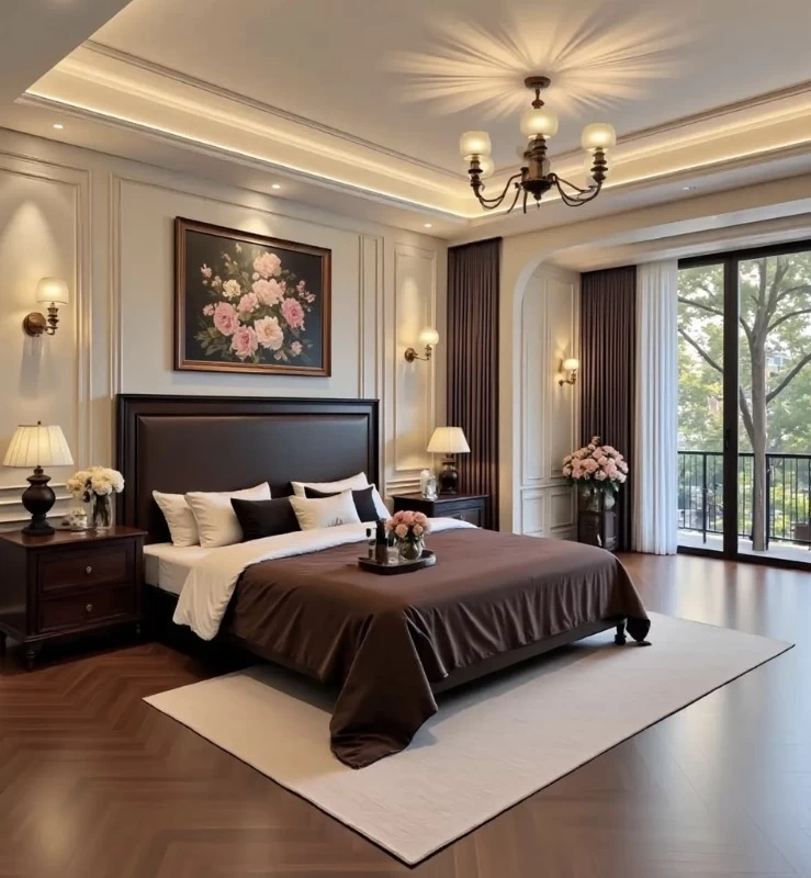 Giường ngủ master làm bằng gỗ tự nhiên cao cấp