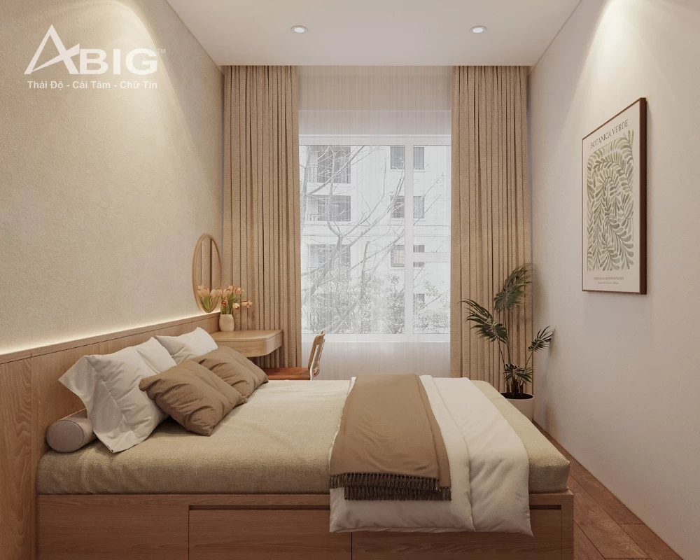 Mẫu thiết kế phòng ngủ phụ cho căn hộ chung cư Sunshine Riverside rộng 65m2