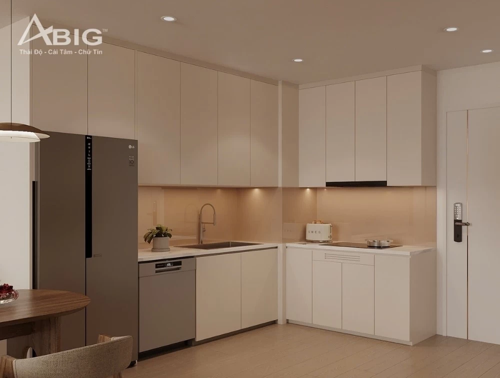 Mẫu thiết kế phòng bếp hiện đại cho căn hộ chung cư Sunshine Sky City rộng 73m2