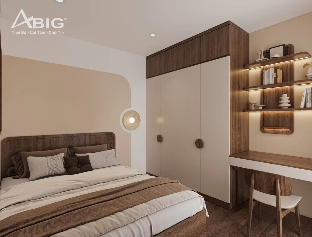 Mẫu thiết kế phòng ngủ phụ cho căn hộ chung cư Sunshine Sky City rộng 73m2