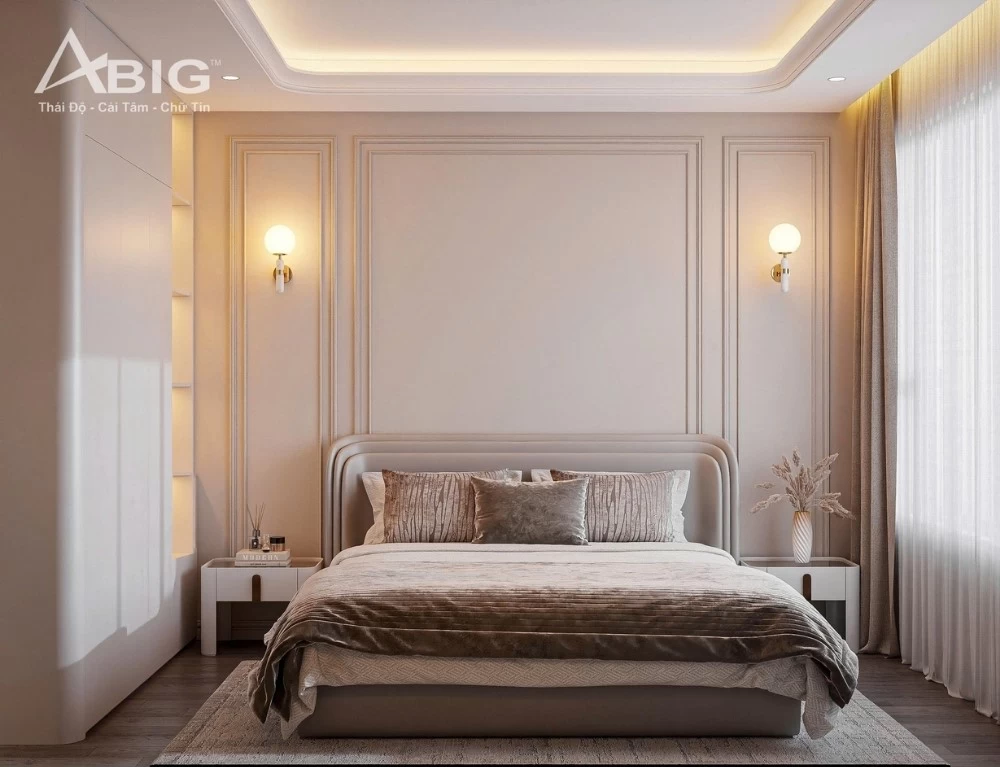 Mẫu thiết kế phòng ngủ master cho căn hộ chung cư Ascent Lakeside rộng 98m2