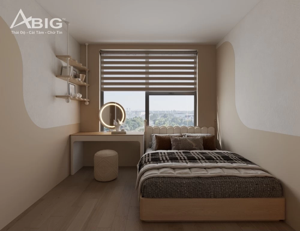 Mẫu thiết kế phòng ngủ phụ 2 cho căn hộ chung cư Vinhomes rộng 100m2