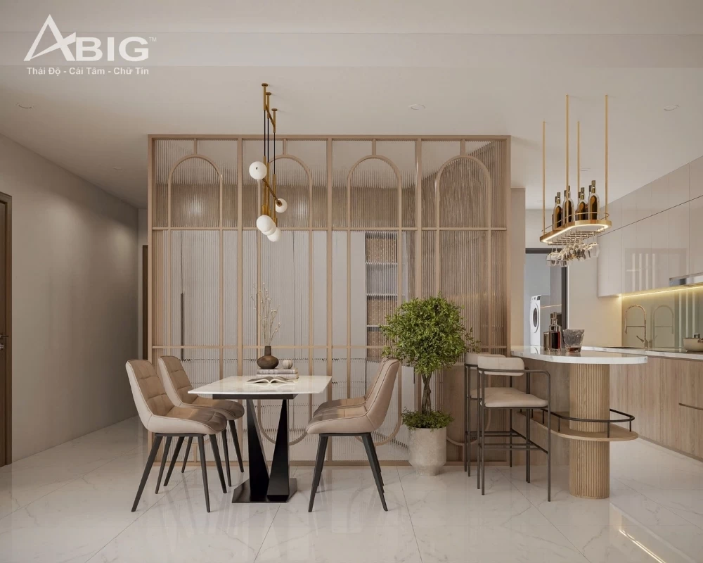 Mẫu thiết kế phòng ăn cho căn hộ chung cư Celadon City rộng 119m2
