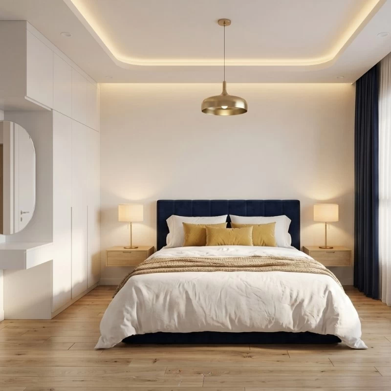 Mẫu thiết kế phòng ngủ 1 cho chung cư phong cách Scandinavian rộng 82m2