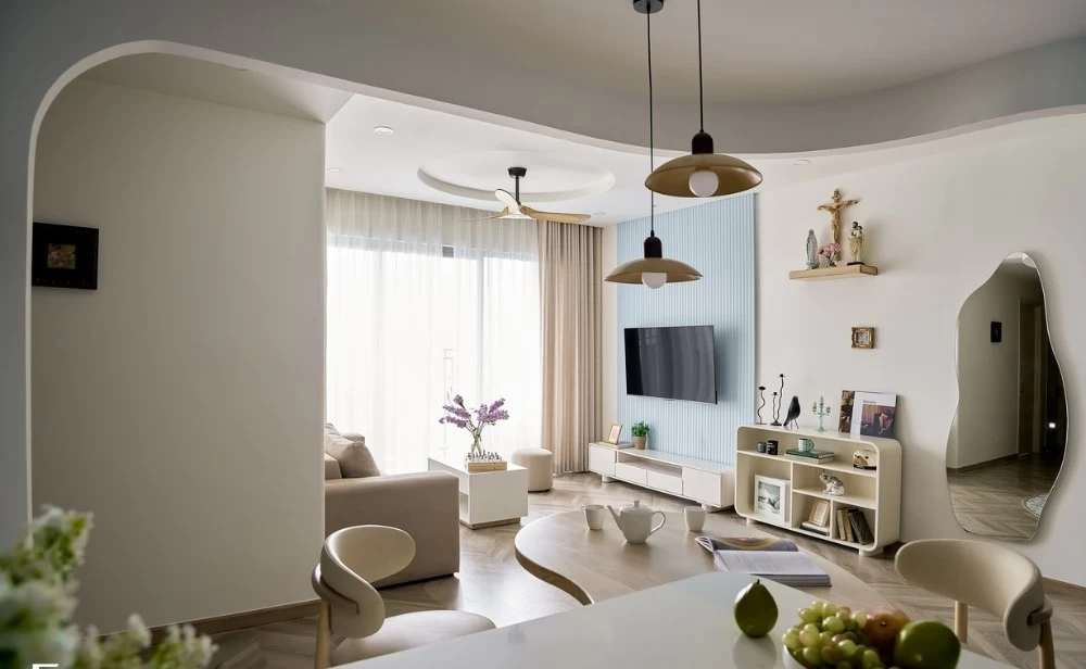 Mẫu thiết kế phòng khách chung cư Celesta Rise theo phong cách Scandinavian