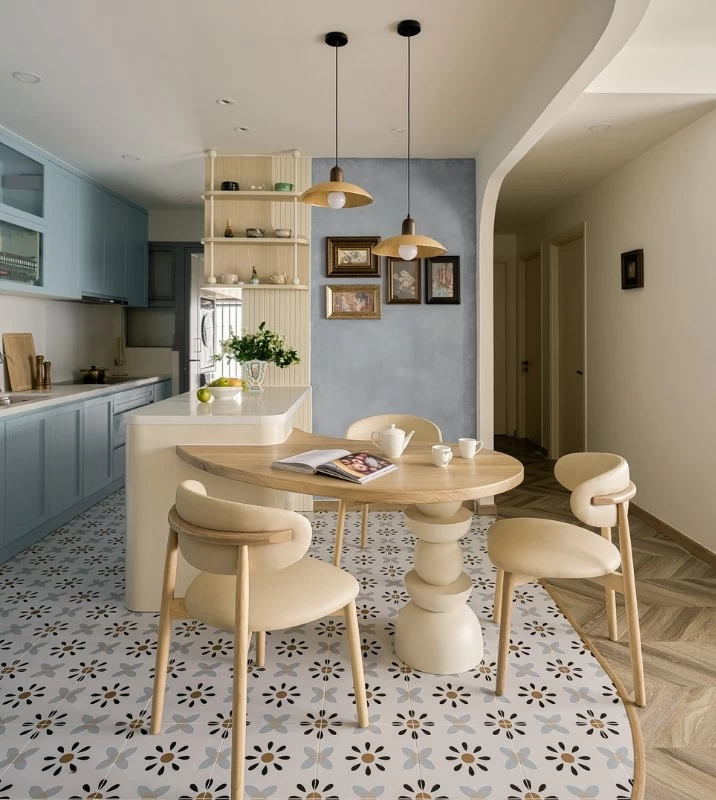 Mẫu thiết kế phòng bếp chung cư Celesta Rise theo phong cách Scandinavian