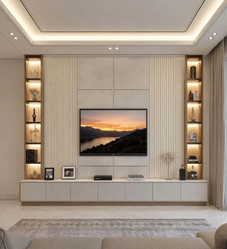 Mẫu vách tivi hiện đại, luxury
