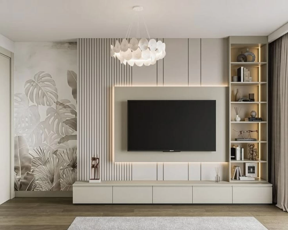 Mẫu vách tivi hiện đại, đa năng