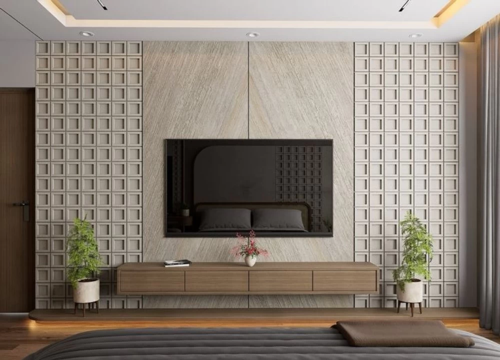 Mẫu vách tivi phong cách tối giản, hiện đại