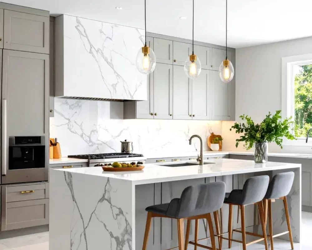 Mẫu backsplash đá nhân tạo