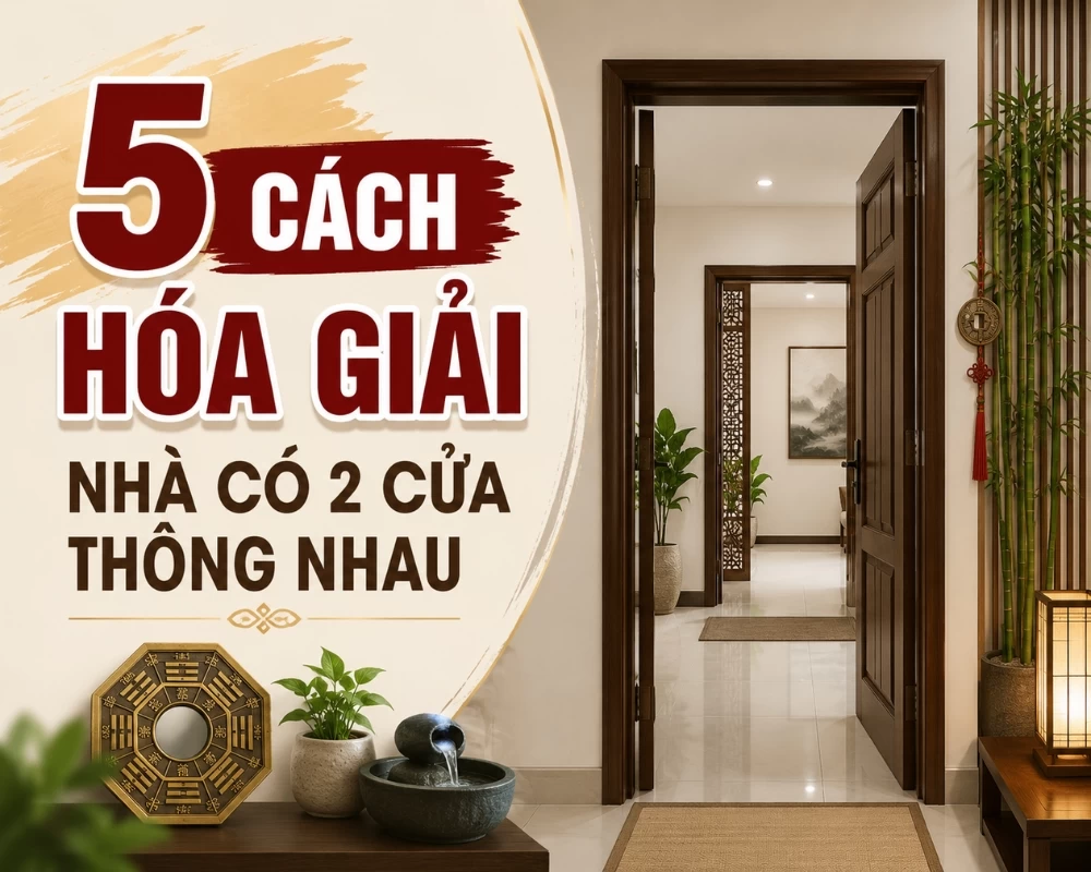 Cách hóa giải nhà có 2 cửa thông nhau