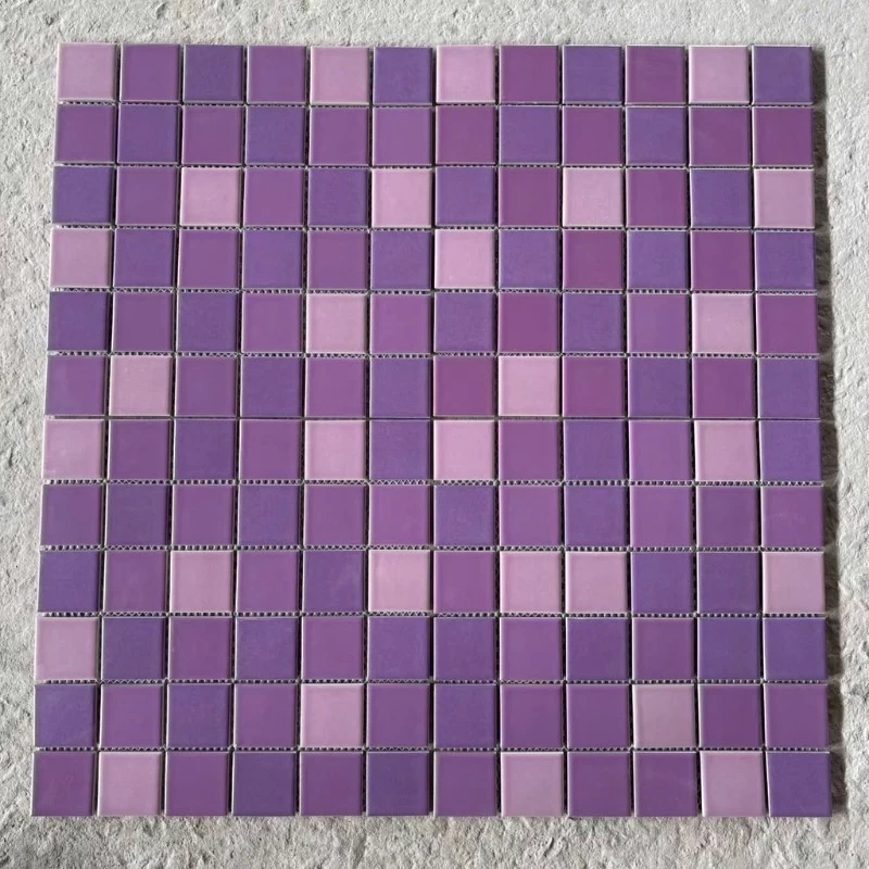 Mẫu gạch khảm mosaic màu tím pastel