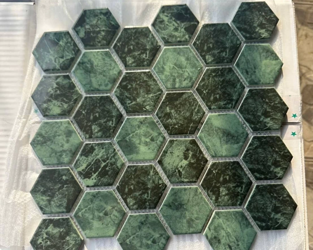 Mẫu gạch khảm mosaic lục giác