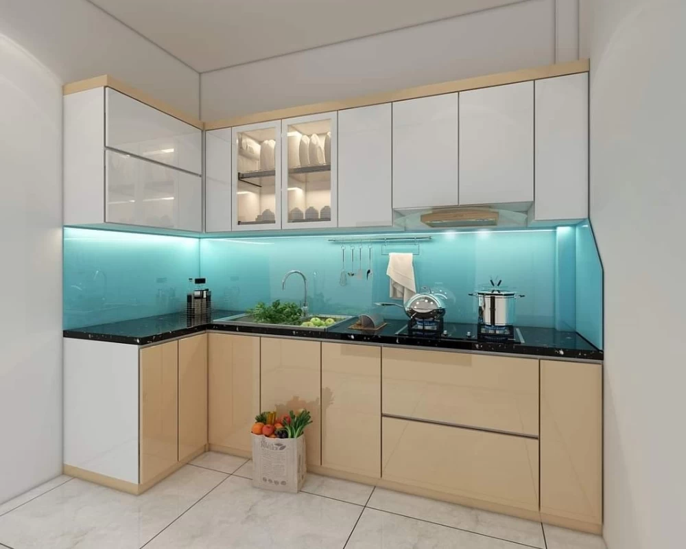 Tủ bếp cốt gỗ MDF phủ Acrylic