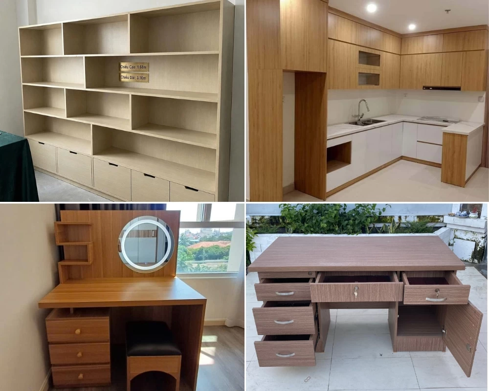 Gỗ MDF được ứng dụng để làm bàn ghế, kệ tủ