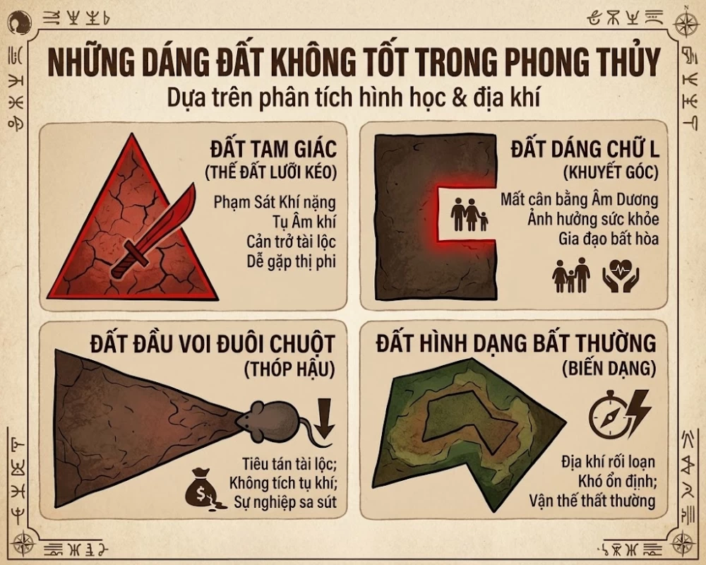 Những thế đất không tốt trong phong thủy
