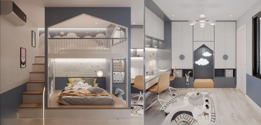 Mẫu phòng ngủ bé trai đẹp dành cho các bé từ 8 - 10 tuổi