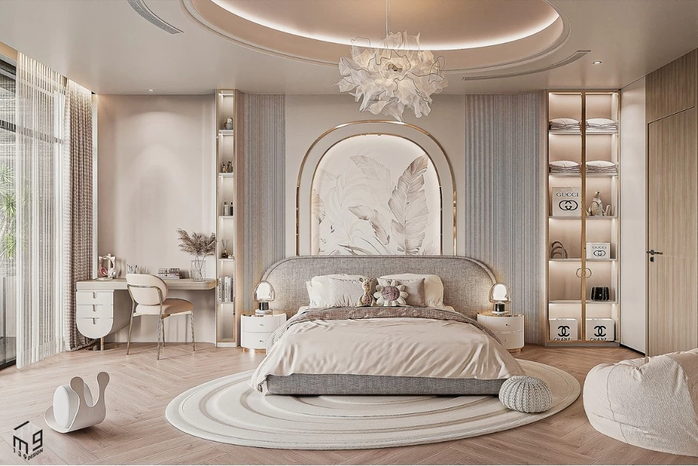 Mẫu phòng ngủ bé gái sang chảnh, cao cấp của đơn vị thiết kế nội thất 139Design