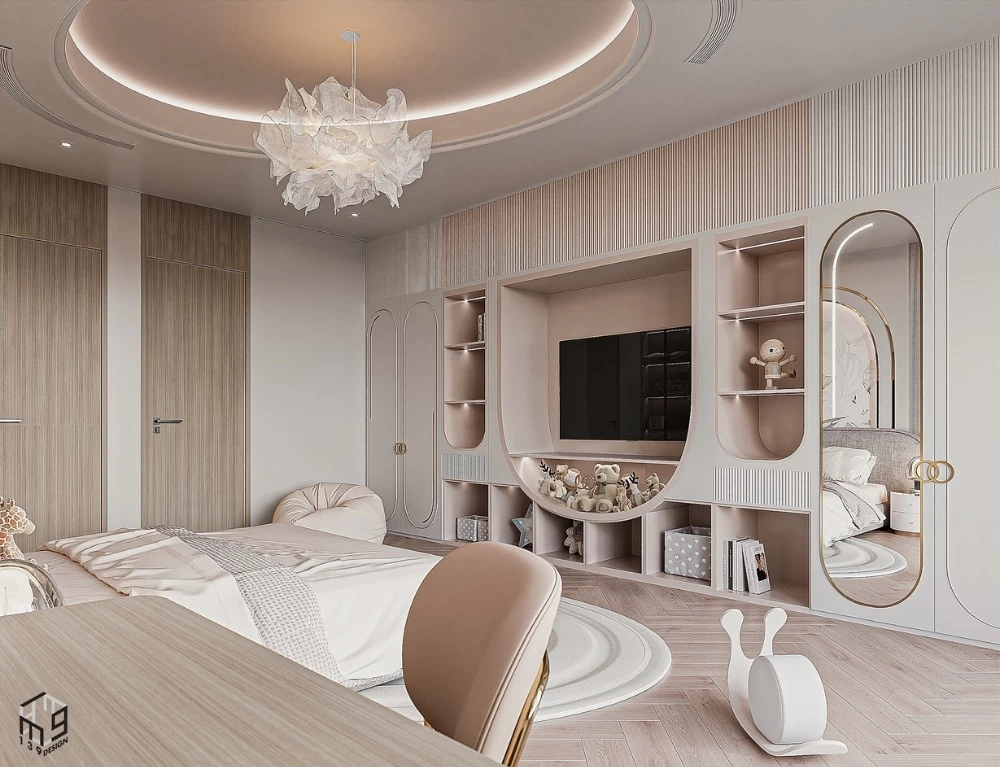 Mẫu phòng ngủ cho bé gái theo phong cách luxury