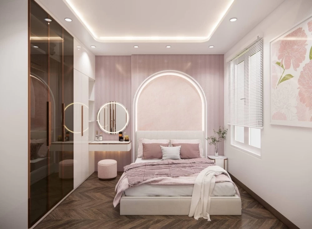 Mẫu phòng ngủ cho bé gái được thiết kế thanh lịch, cao cấp