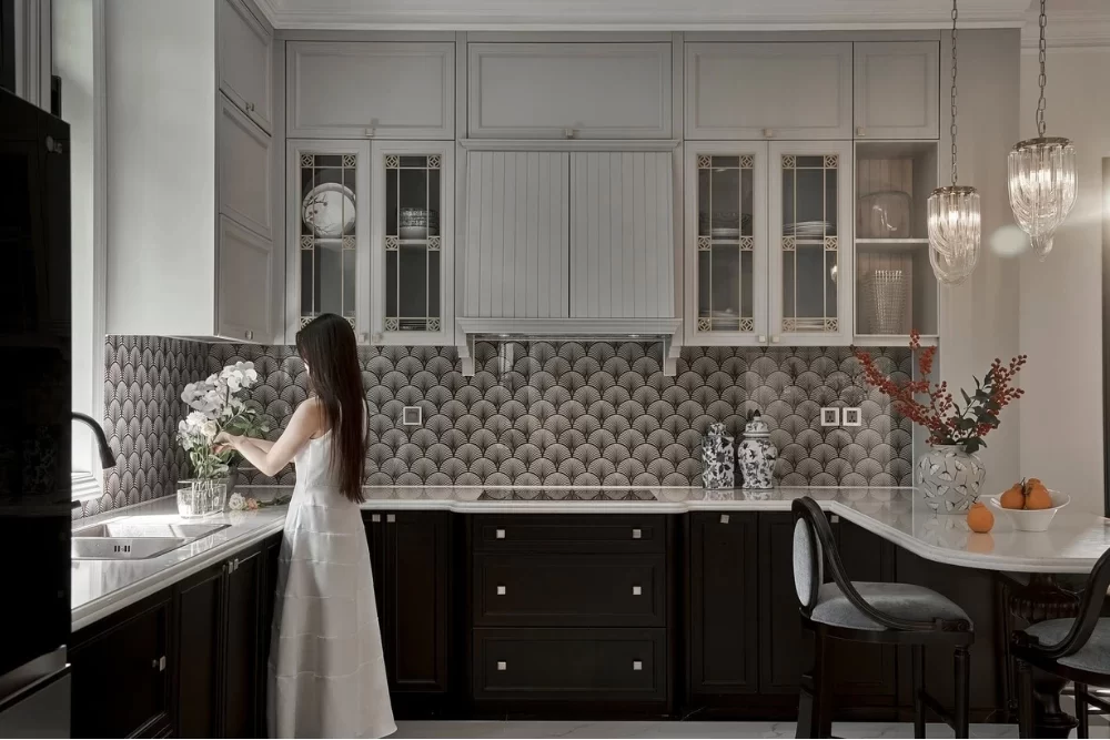 Mẫu thiết kế phòng bếp phong cách Indochine thanh lịch, ấn tượng