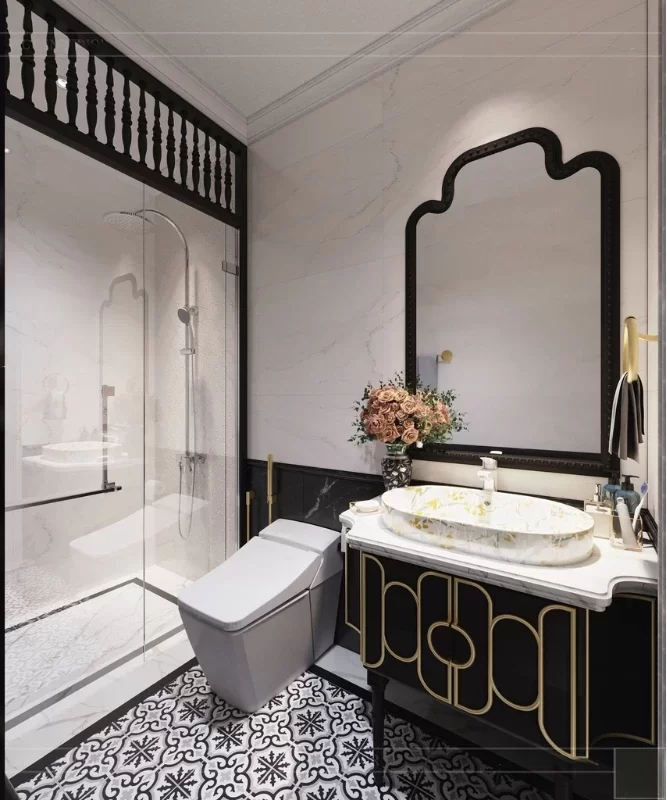 Mẫu thiết kế phòng tắm Indochine cao cấp, hiện đại