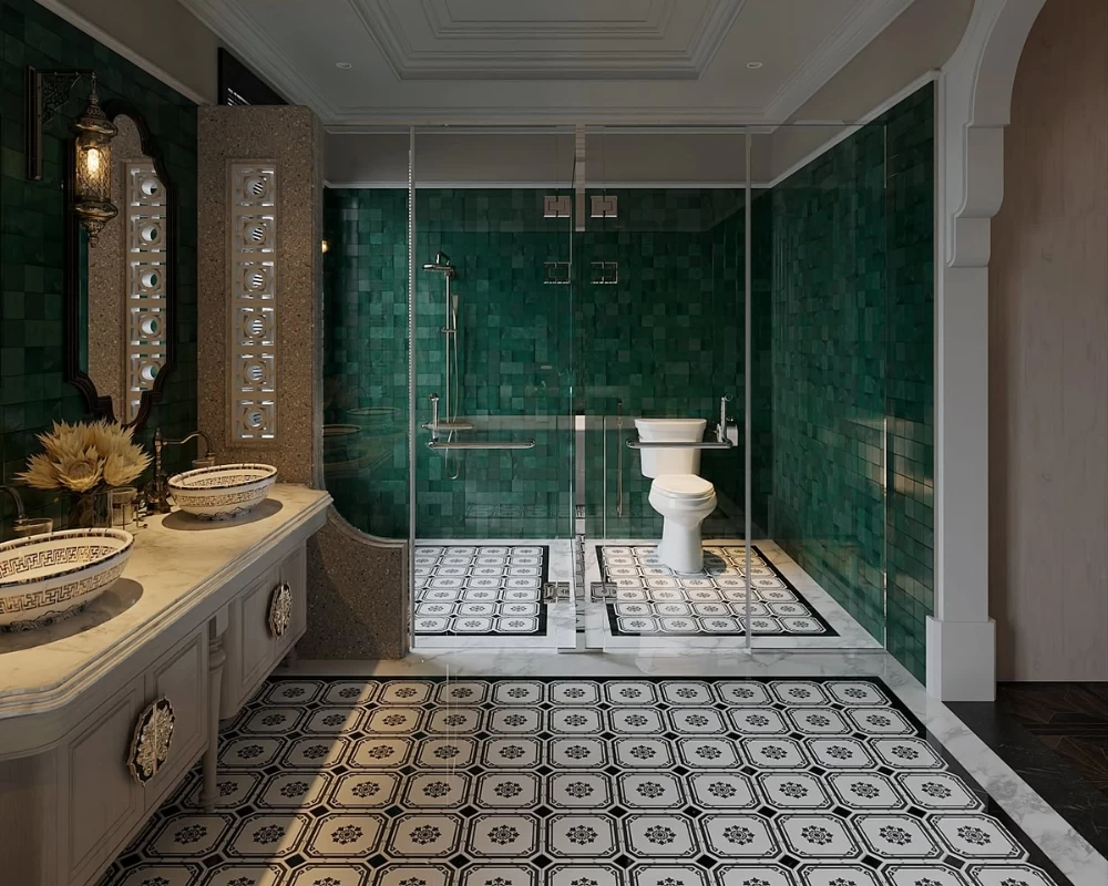 Mẫu thiết kế phòng tắm Indochine đẹp ấn tượng