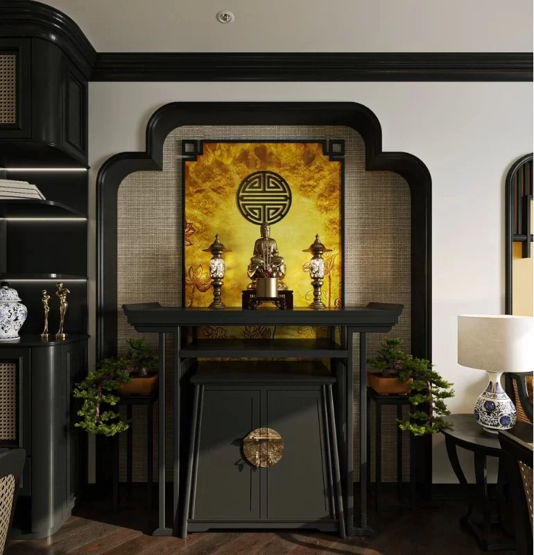 Góc bàn thờ Phật đậm chất Indochine