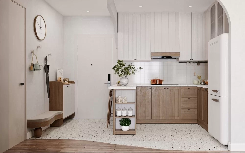 Mẫu thiết kế nội thất phòng bếp chung cư theo phong cách Scandinavian