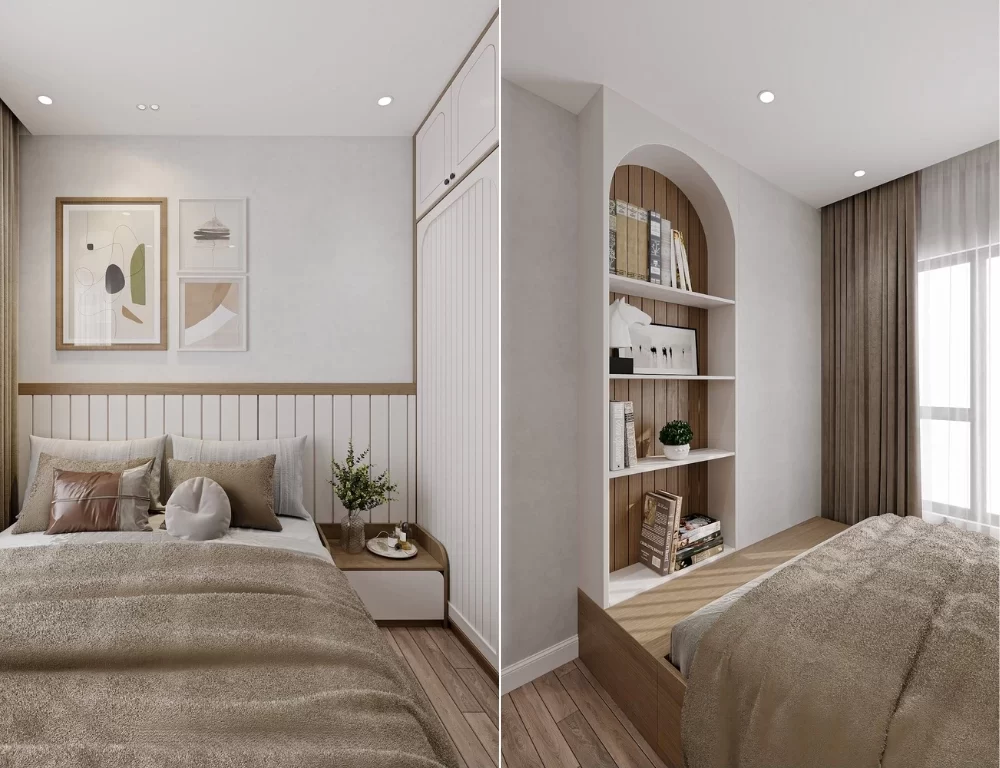 Mẫu thiết kế nội thất phòng ngủ chung cư theo phong cách Scandinavian