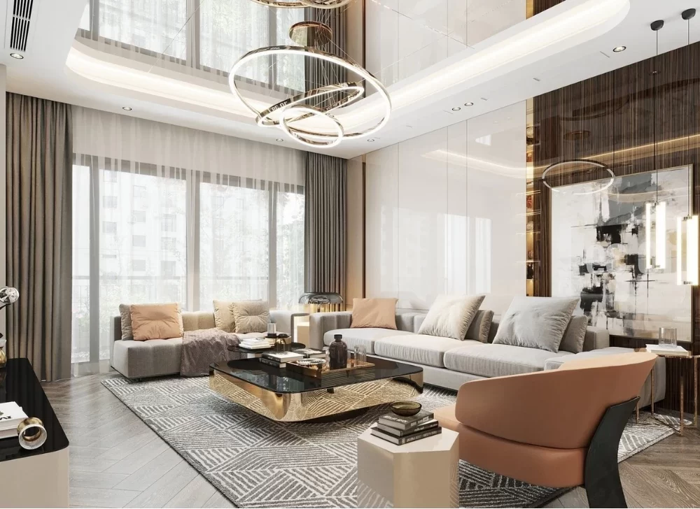 Mẫu thiết kế nội thất chung cư theo phong cách luxury tạo cảm giác sang trọng, xa hoa