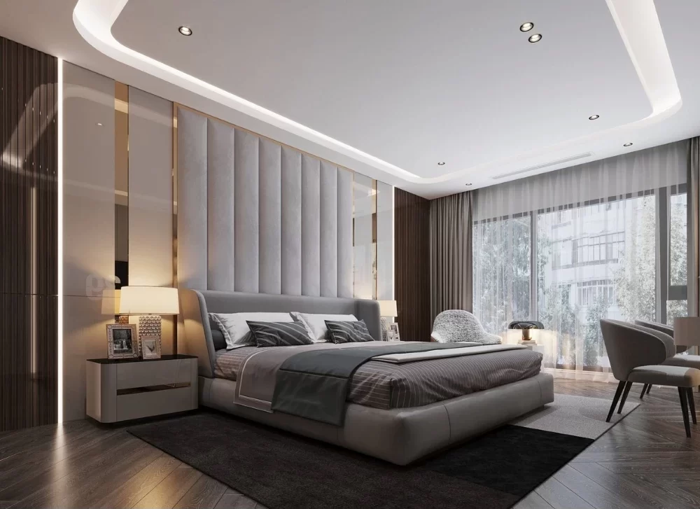 Mẫu thiết kế nội thất phòng ngủ master cho căn hộ phong cách luxury