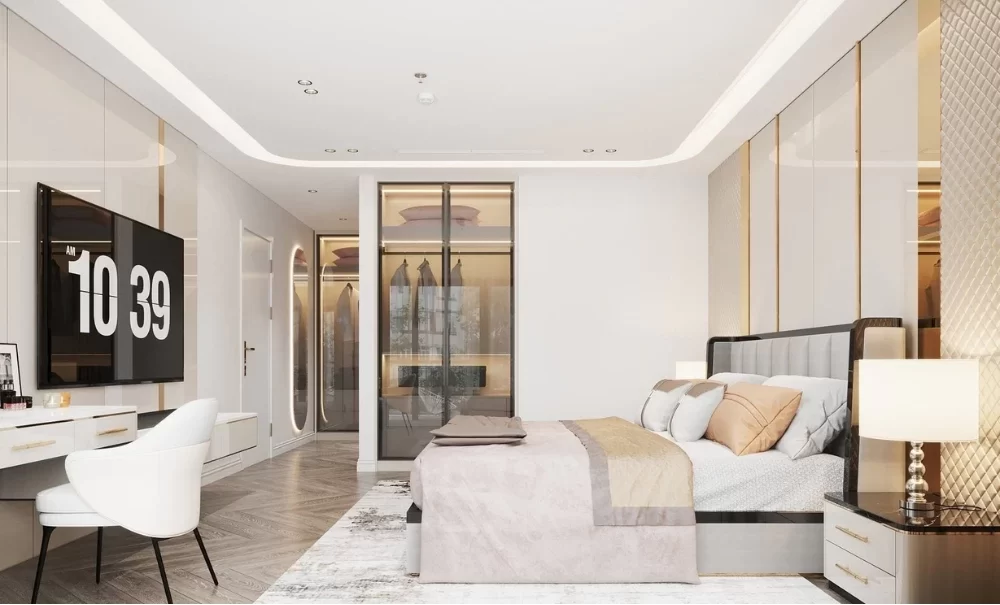 Mẫu thiết kế nội thất phòng ngủ phụ cho căn hộ theo phong cách luxury