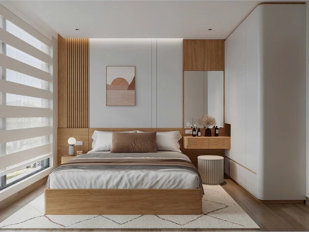 Mẫu thiết kế nội thất phòng ngủ cho căn hộ chung cư dưới 50m2