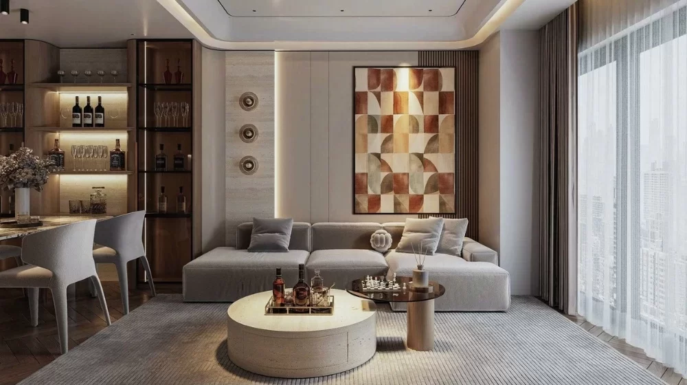 Mẫu thiết kế nội thất chung cư diện tích 70m² theo phong cách luxury