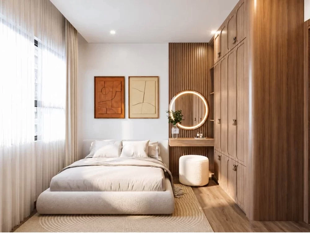 Mẫu thiết kế nội thất phòng ngủ chung cư theo phong cách hiện đại