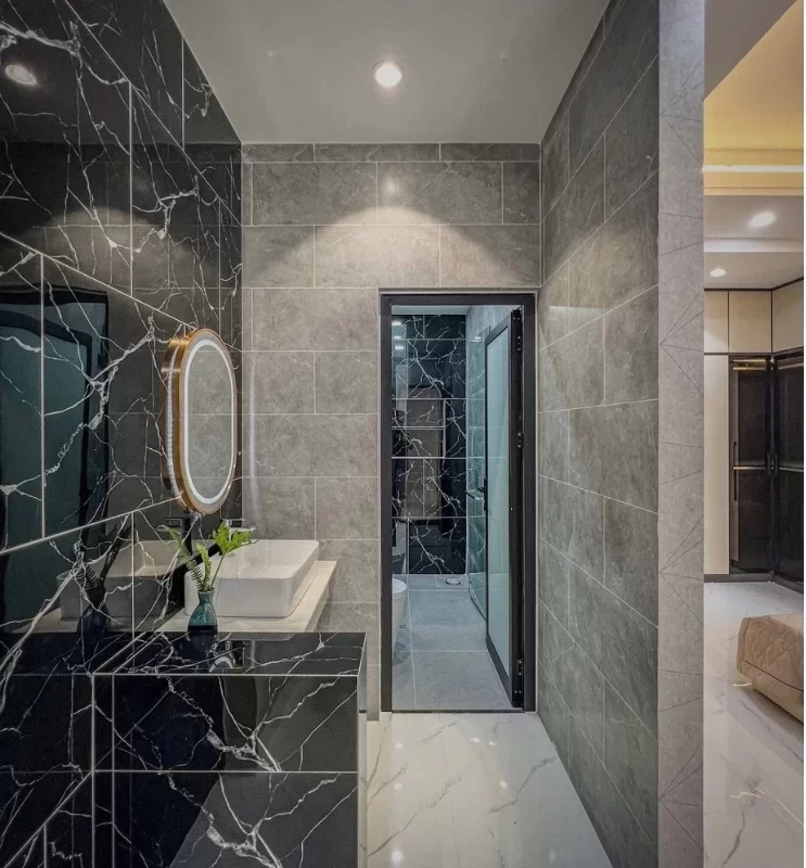 Mẫu thiết kế khu vực lavabo cho nhà phố theo phong cách luxury
