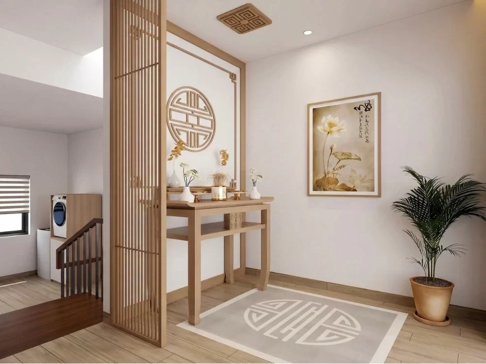 Mẫu thiết kế phòng thờ nhà phố diện tích 100m2